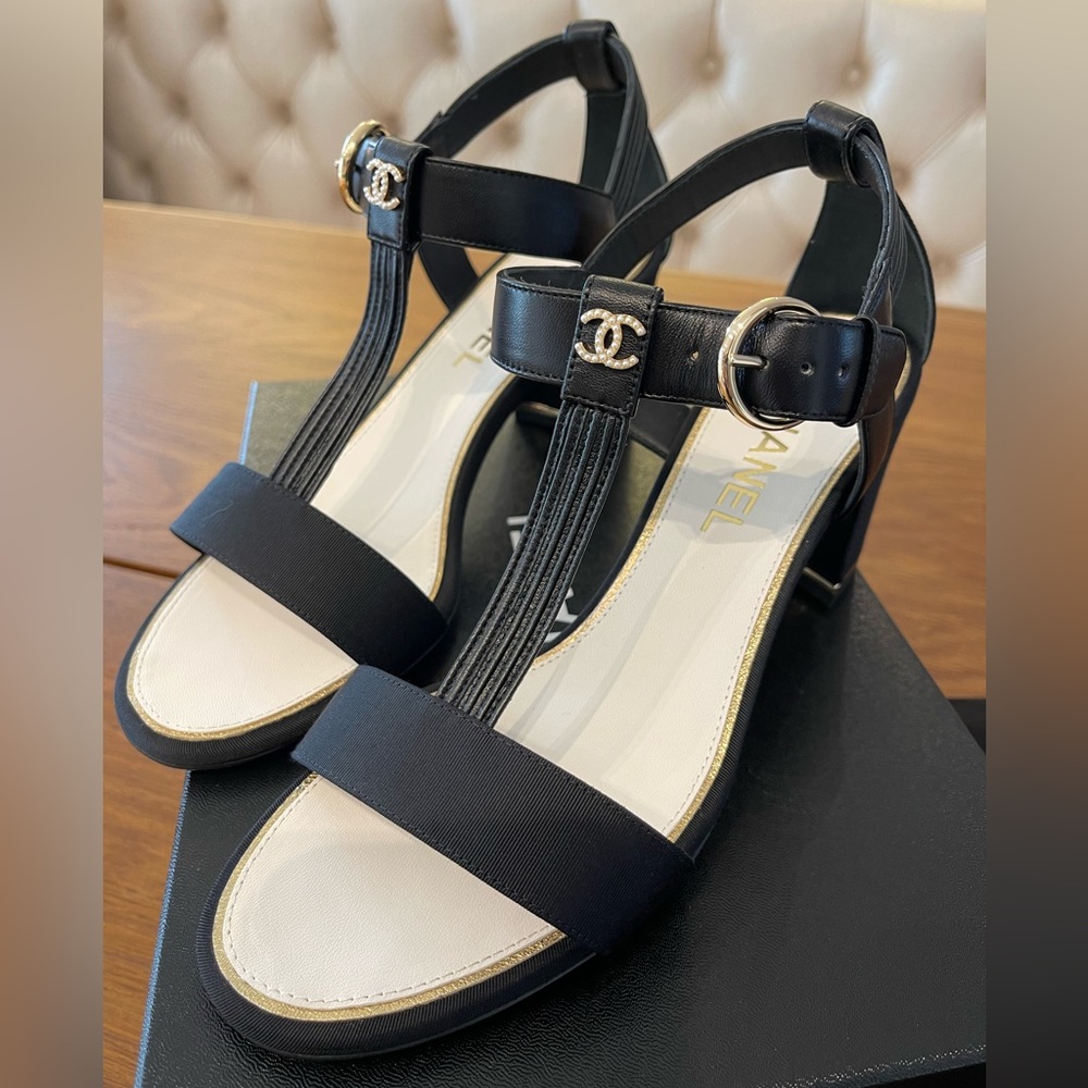 Chanel Black Sandals - BRAND NEW - size 39